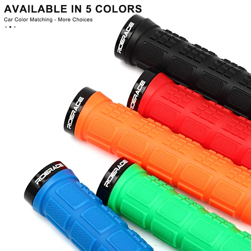 MTB Bike Grips Alluminium Alloy Lock Ring Bicycle Handlebar Cover Anti-Skid Durable Shock-Proof Rubber Grips Cycling Accessories