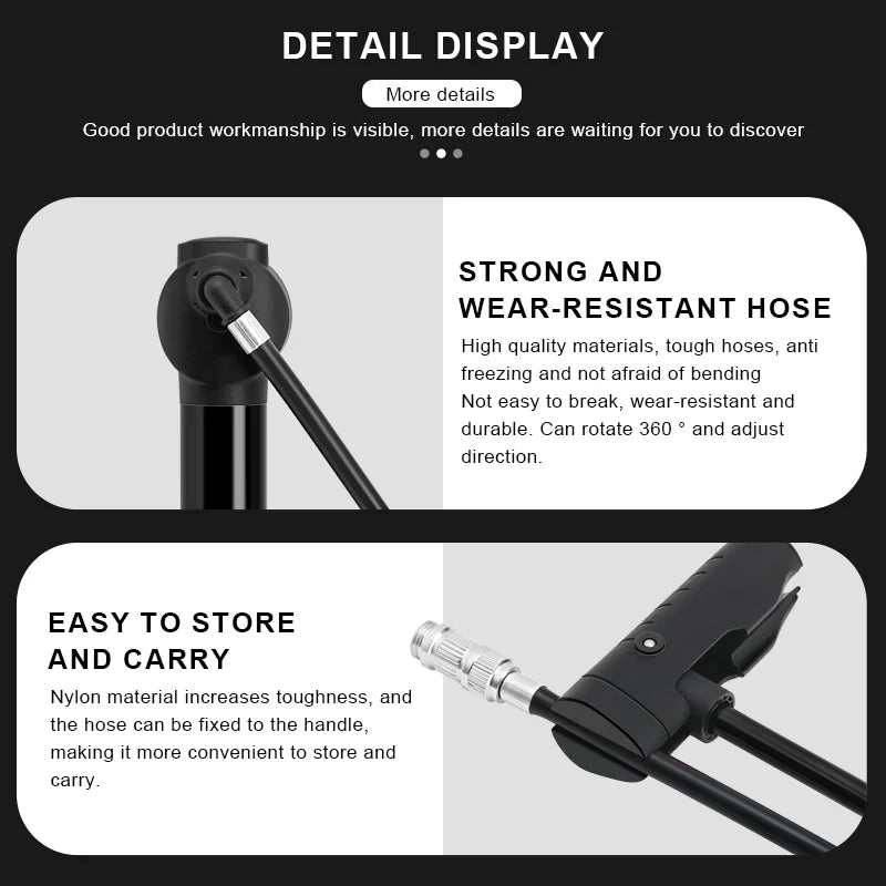 160PSI Bike Pump With Gauge Aluminium Alloy CNC Bicycle Hand Tire Air Inflator Schrader Presta Valve AV FV Cycling Accessories