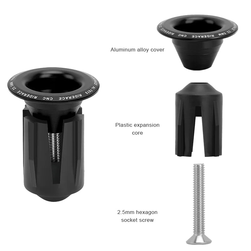 1 Pair Bike Handlebar End Plugs Aluminum Alloy Mountain Road Bicycle Handlebar End Cap Multi-color Cycling Handlebar Accessories