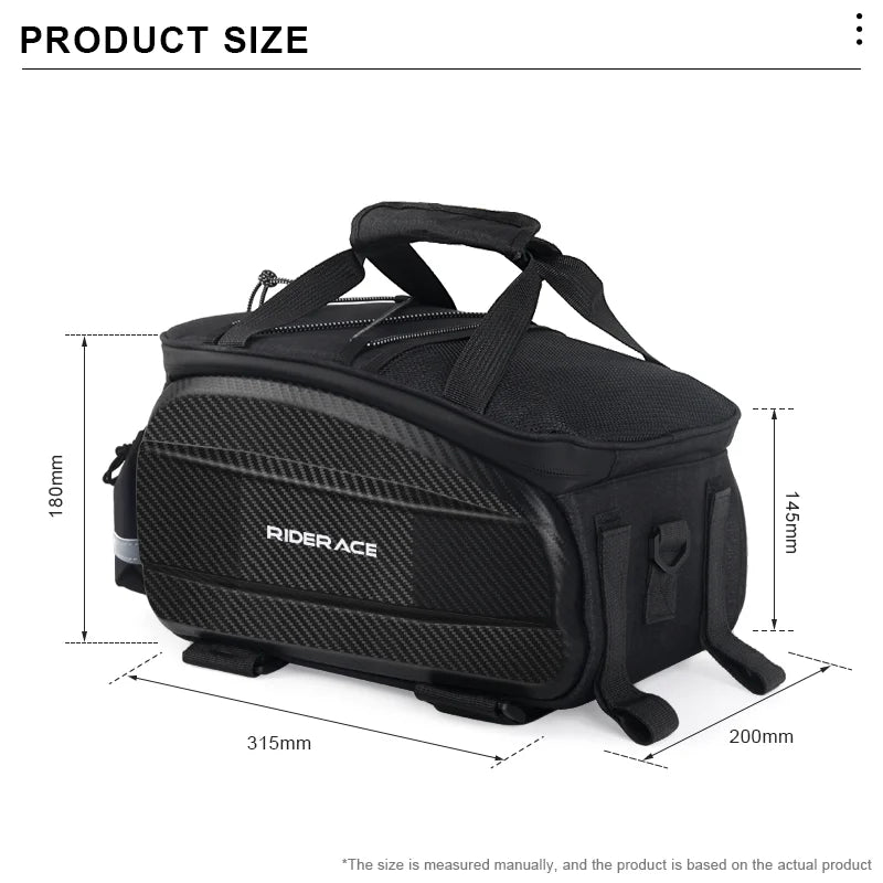 Bicycle Rear Seat Bag Eva Multi-Purpose Large Capacity Bike Travel Luggage Storage Bag Cycling Trunk Panniers Shoulder Handbag