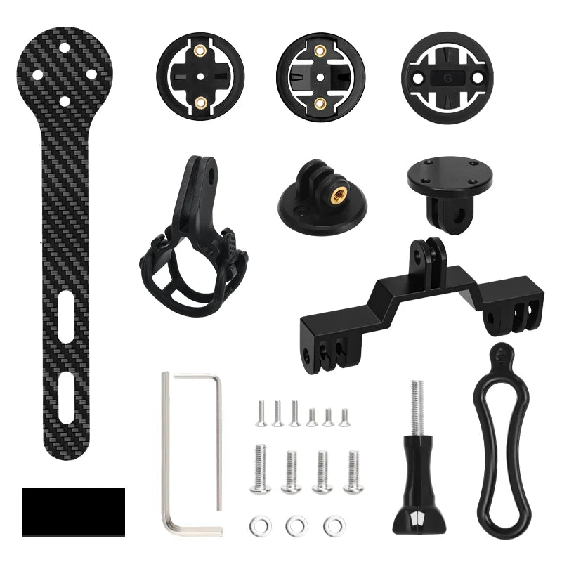 Bicycle Computer Holder Carbon Fiber Bracket Road Bike Stopwatch Speedometer Mount For Garmin Bryton Gopro Adapter Light Stand