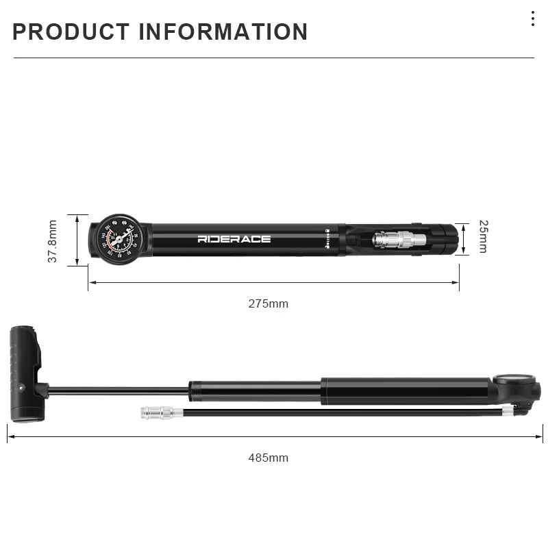 160PSI Bike Pump With Gauge Aluminium Alloy CNC Bicycle Hand Tire Air Inflator Schrader Presta Valve AV FV Cycling Accessories