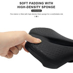 Bicycle Saddle PU Non-Slip Leather Cushion Comfortable Soft Shockproof MTB Road Bike Seat Hollow Breathable Cycling Accessories