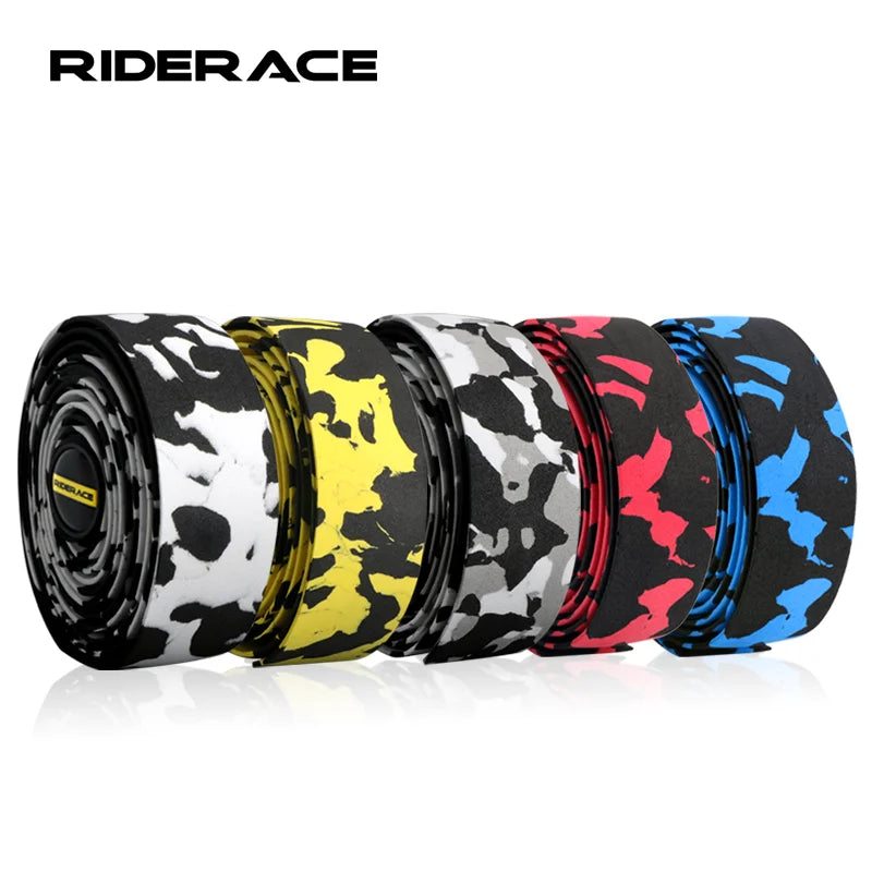 2Pcs Bicycle Handlebar Tape Camouflage Ultralight Non-Slip Sponge Road Bike Handlebar Strap With Bar Plugs Cycling Accessories