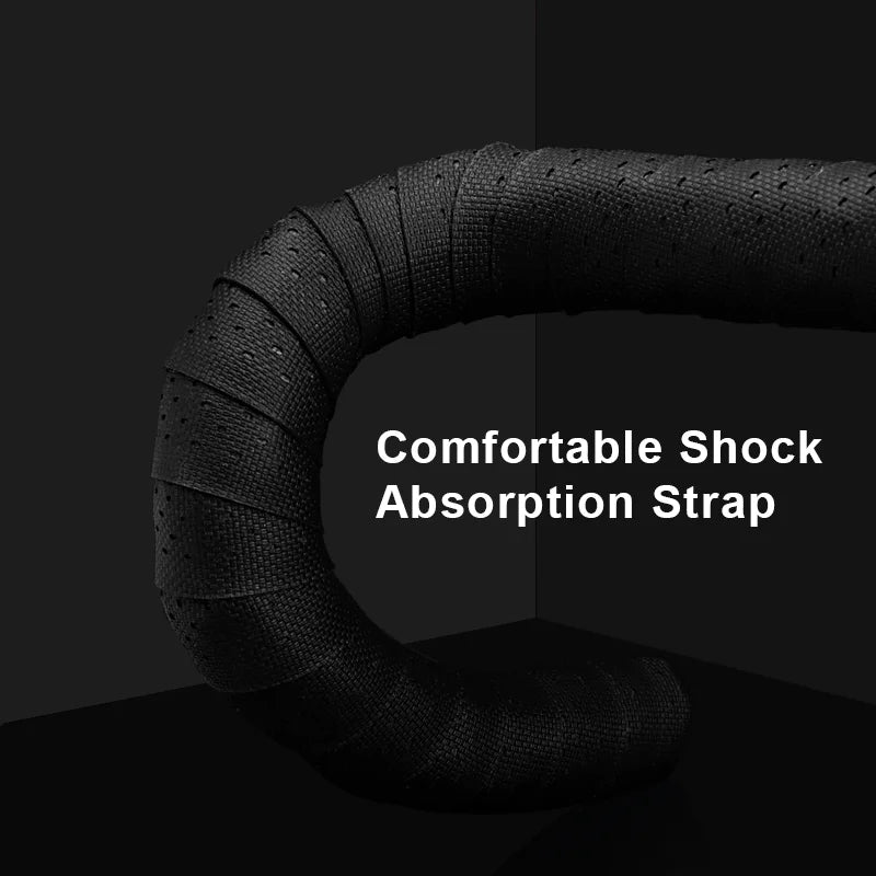 1Pair Road Bike Handle Bar Tape Perforated Breathable PU EVA Bicycle Handlebar Tape Anti-Skid Shock Absorbing With 2 Bar Plugs
