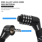 Portable Bike Chain Lock Anti-Theft High Security Mountain Road Bike Lock 4 Digit Security Password Lock Outdoor Cycling Padlock