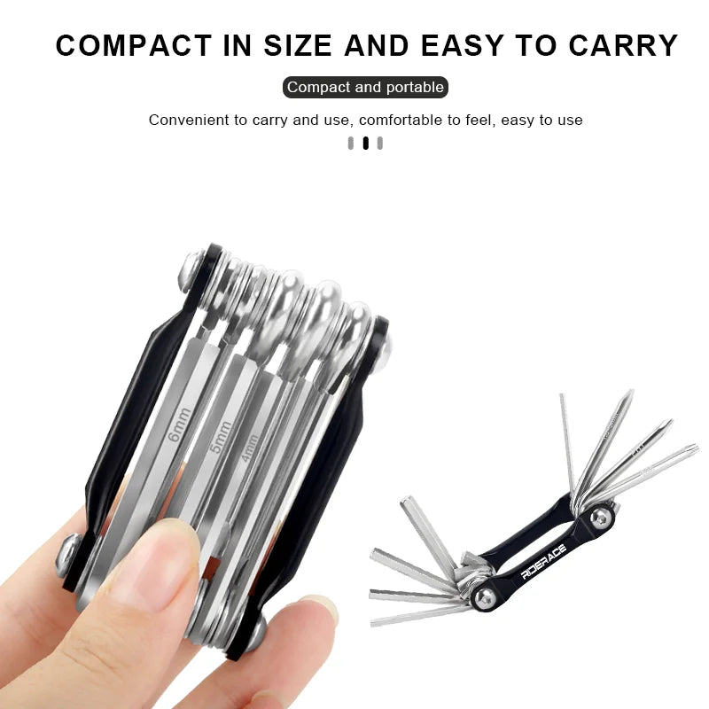 6/8/10-In-1 Bicycle Multi Tool Foldable Hex Spoke Wrench Bike Wrench Screwdriver Repair Multitool Portable Cycling Repair Tool
