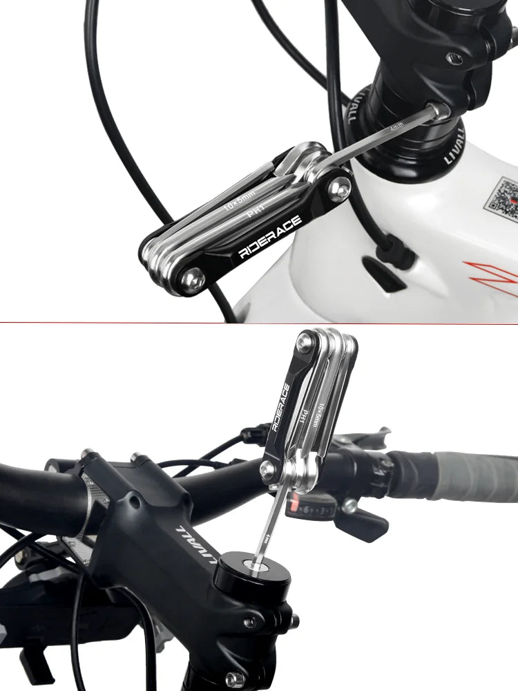 6/8/10-In-1 Bicycle Multi Tool Foldable Hex Spoke Wrench Bike Wrench Screwdriver Repair Multitool Portable Cycling Repair Tool