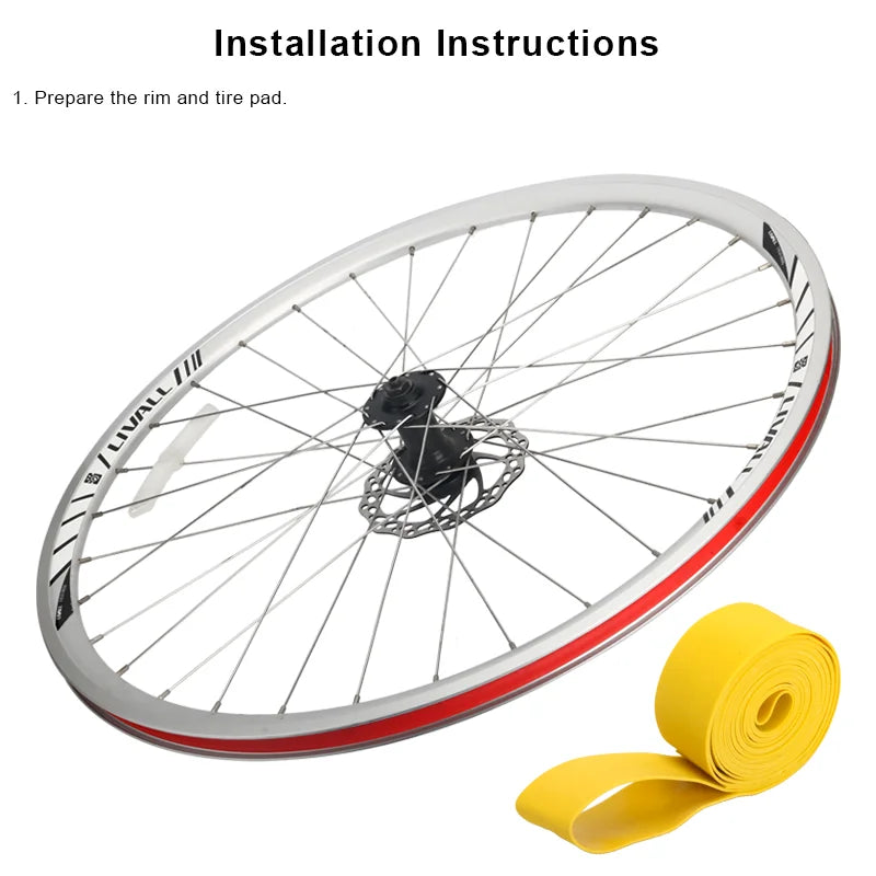 2Pcs Bicycle Tire Liner Protection Pad Mountain Bike Tire Puncture Proof Belt MTB Rim Strip Tire Liner Tube Protector Rim Tape