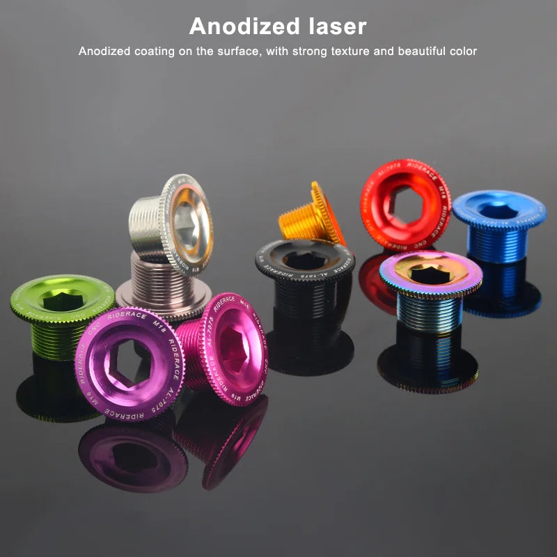 Bicycle Crank Arm Fixing Bolt Crankset Nut Aluminum Alloy MTB Bike Crank Cover Screw Cap M18 M20 Bolt For Shimano Crank Bolt Cap
