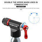 CO2 Pump For Bicycle Schrader Presta Adapter Aluminum Alloy Bike Tire Tube Pump With Insulated Sleeve Mini Lightweight Portable