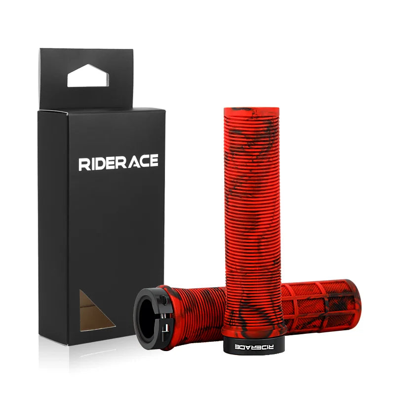 Bicycle Handlebar Cover Rubber Shockproof Anti-Slip Single-Sided Locking Mountain Bike Grips Ergonomic MTB Handle Bar Grips