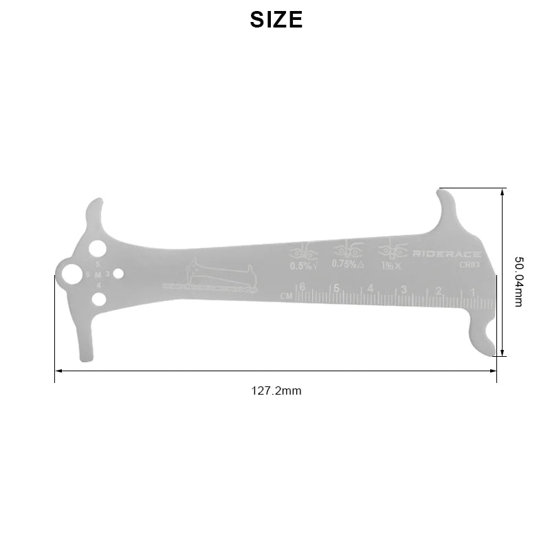Bicycle Chain Wear Indicator Ruler Stainless Steel MTB Road Bike Chain Gauge Measurement Checker Repair Tool Replacement Tool