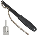 Bicycle Flywheel Removal Tool Kit With Cassette Wrench 12 Teeth Bike Chain Whip Cassette Sprocket Remover Tool MTB Repair Tools