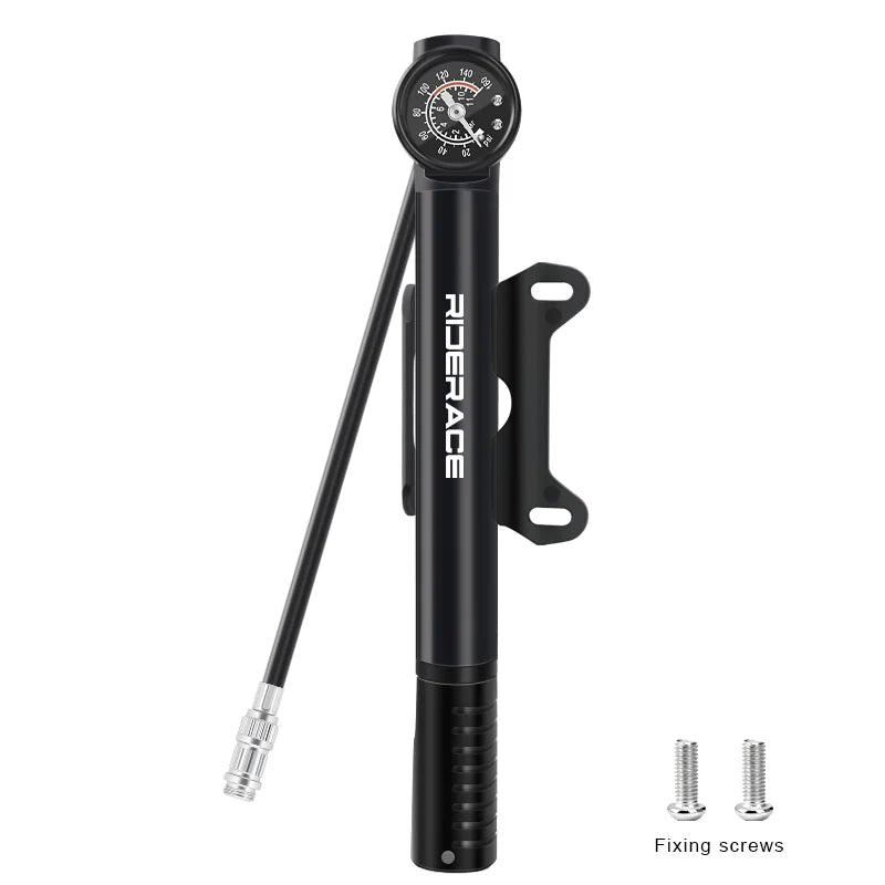 Bicycle Inflator With Gauge Portable Aluminum Alloy Hand Tire Air Inflator MTB Road Bike Pump For AV FV Presta Schrader Valve