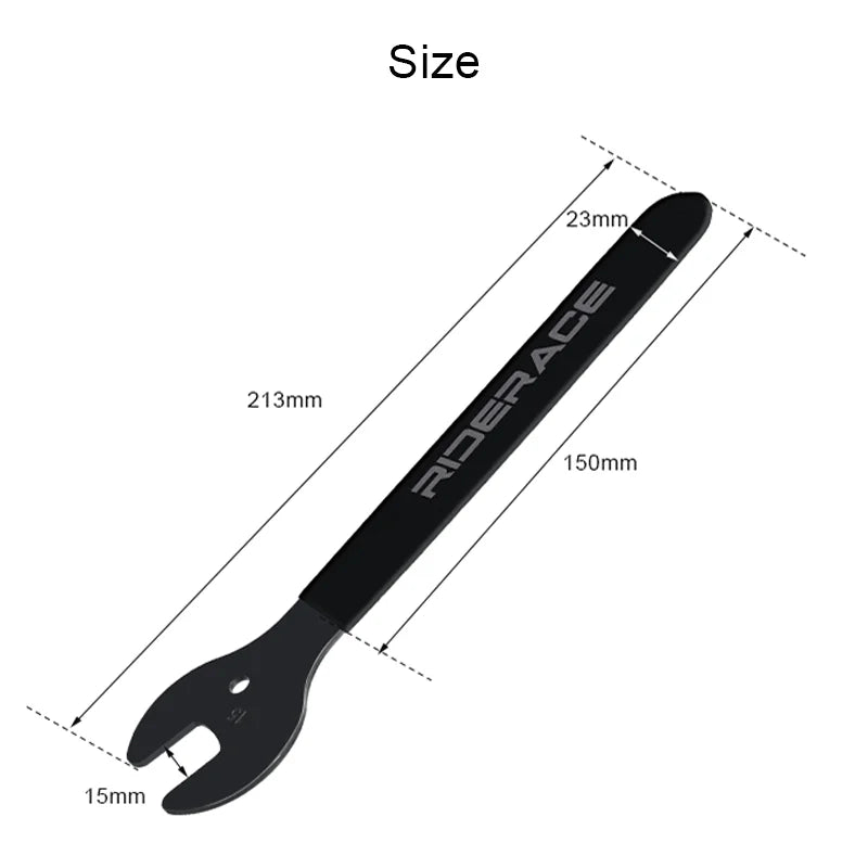 Bicycle Pedal Wrench 15mm Open Extra Long Handle Sturdy Durable MTB Road Bike Pedal Wrench Spanner Install Remover Repair Tool