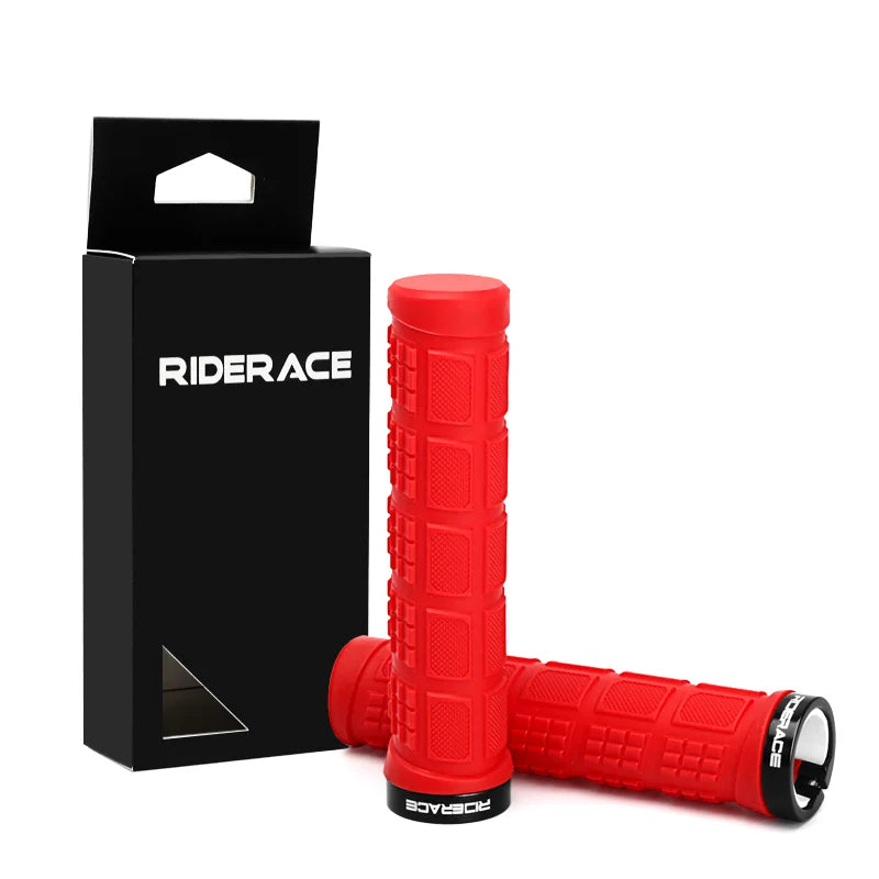 MTB Bike Grips Alluminium Alloy Lock Ring Bicycle Handlebar Cover Anti-Skid Durable Shock-Proof Rubber Grips Cycling Accessories