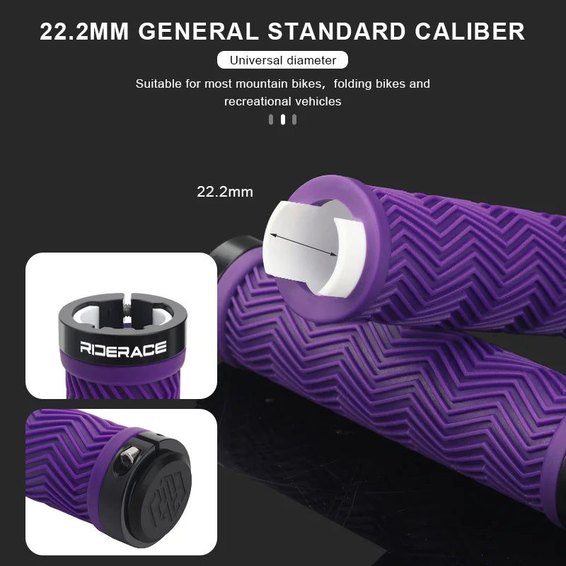 MTB Bike Handlebar Grips TPR Rubber Non-slip Comfortable Aluminum Alloy Lock On Bicycle Handlebar Cover Cycling Accessories