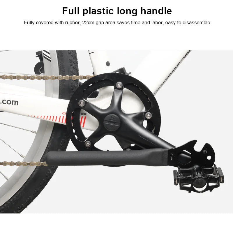 Bicycle Pedal Wrench Tool 9"16 15/24mm Sturdy Durable Stainless Steel MTB Road Bike Pedal Spanner Install Remover Repair Tool