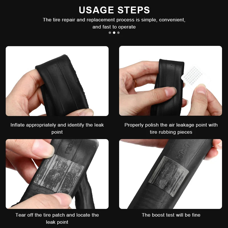 Bicycle Tire Patch Repair Tool Kit Glue-Free Quick Drying Portable Rubber Fetal Repair Bike Inner Tube Glueless Chip Patches Kit