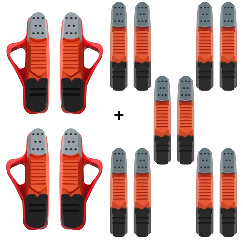 Bike Brake Pads Set Replaceable Inserts C-Brake CNC Aluminum Alloy Rubber Sheet Bicycle Brake Blocks With Mud Trough Silent