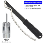 Bicycle Cassette Flywheel Removal Kit Road Bike Cassette Sleeve CR-V Steel Cycling Chain Whip Cassette Sprocket Remover Wrench