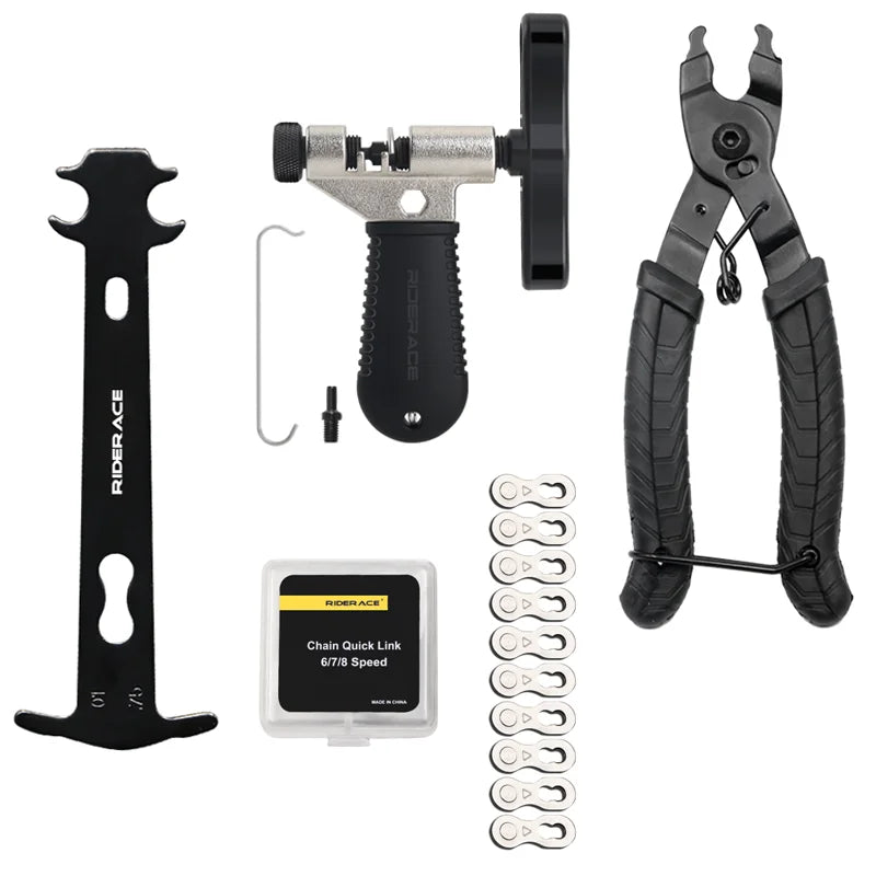 Bike Repair Tool Kit Bicycle Chain Breaker Splitter Cutter Chain Wear Checker For 6/7/8/9/10/11/12 Speed Joint Magic Buckle