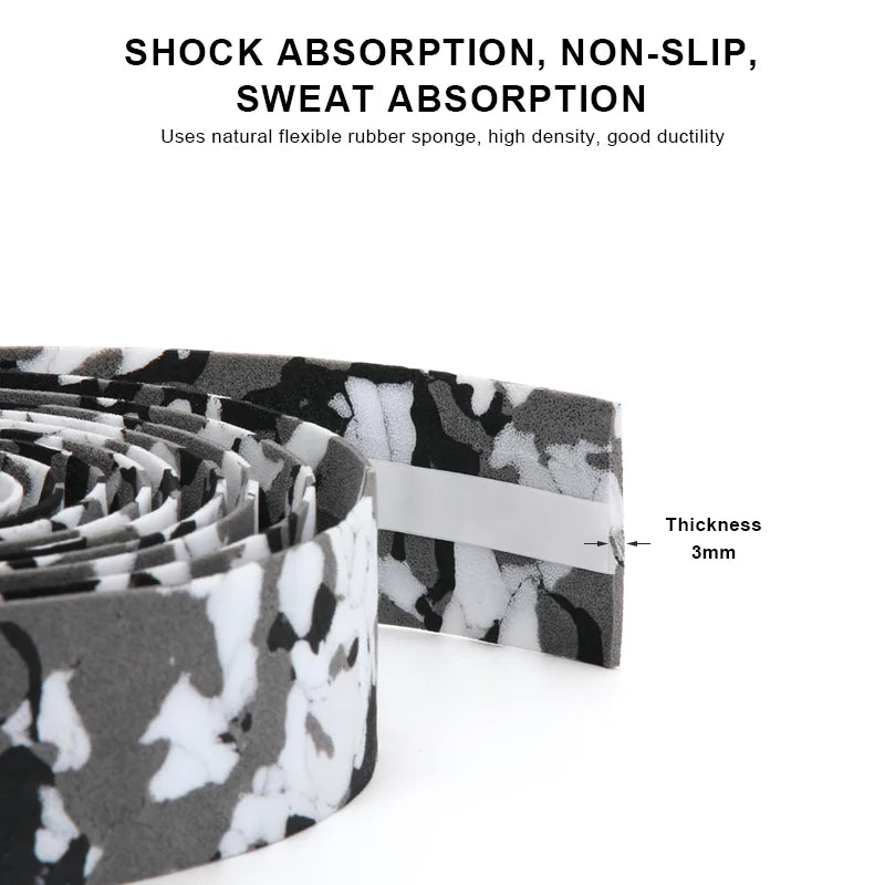 2Pcs Bicycle Handlebar Tape Camouflage Ultralight Non-Slip Sponge Road Bike Handlebar Strap With Bar Plugs Cycling Accessories